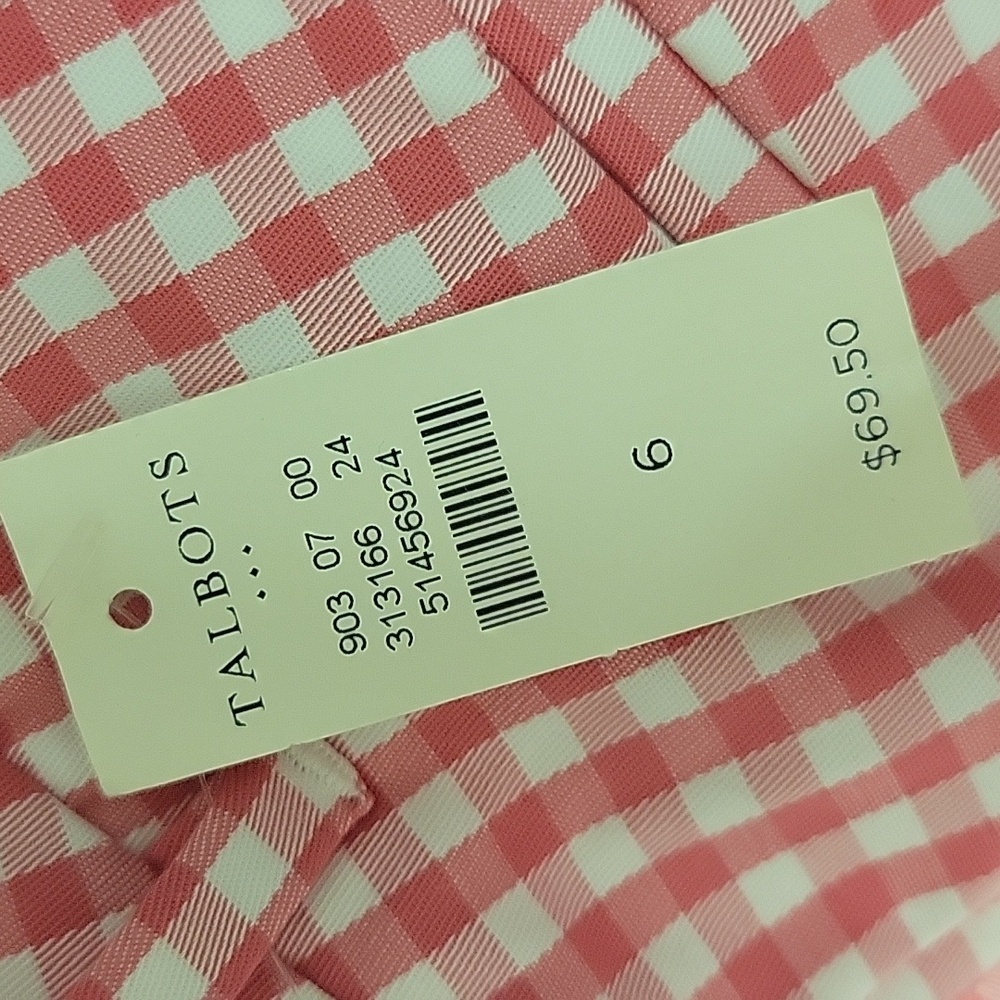 Talbots Pink Gingham Checkered Pants - Picture 3 of 4